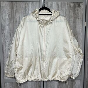 Uniqlo X Theory Lightweight Jacket Full Zip Cream Color Size Large